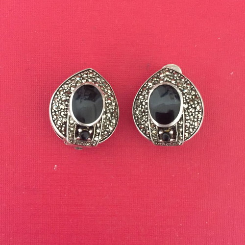 Silver 925 Clip Earrings used, vintage