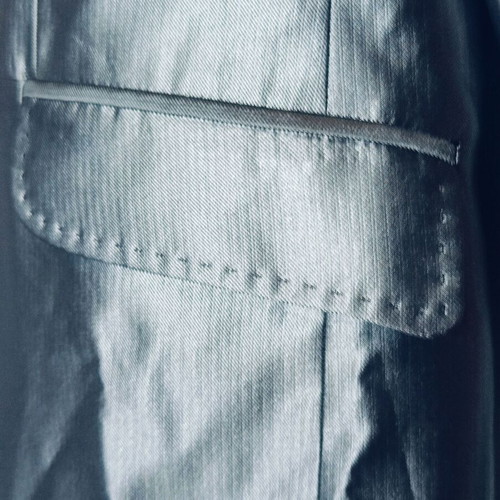Italian groom suit silver S new
