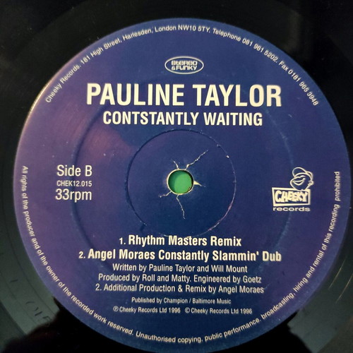 Pauline Taylor Constantly Waiting 12'' Vinyl Maxi Single used, electronic