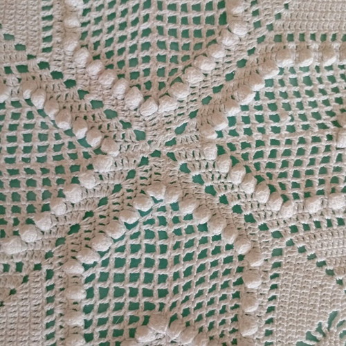 Handmade vintage crochet blanket like new, oversized double, cotton