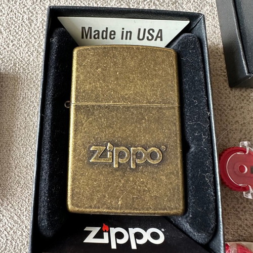 Zippo oil lighter used, windproof Antique Brass 28994