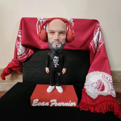 Evan Fournier 3D print with PLA 28 cm hand-painted made to order