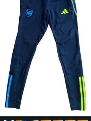 Adidas Arsenal FC training pants, navy with neon stripes