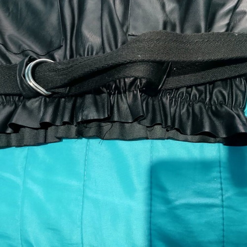 Black Anel shorts new with belt and leather texture, size M