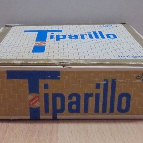 Tiparillo cigars old advertising cardboard box used, empty