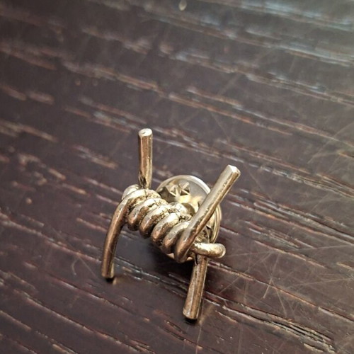 Metal lapel pin in barbwire shape new