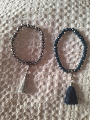Elastic bracelets set of two with crystals by A.L.E. new