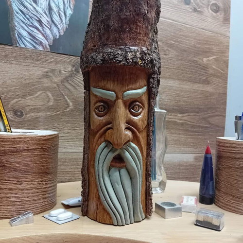 Handmade woodcarved figure new from natural wood