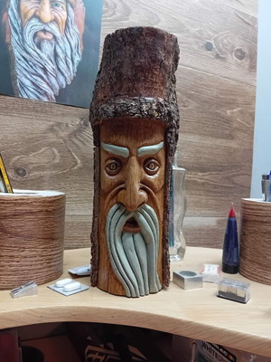 Handmade woodcarved figure new from natural wood