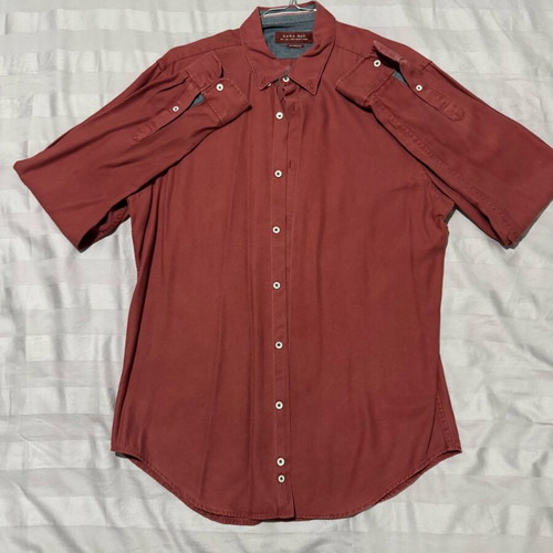 Zara Man Shirt Rust Red Large Like New