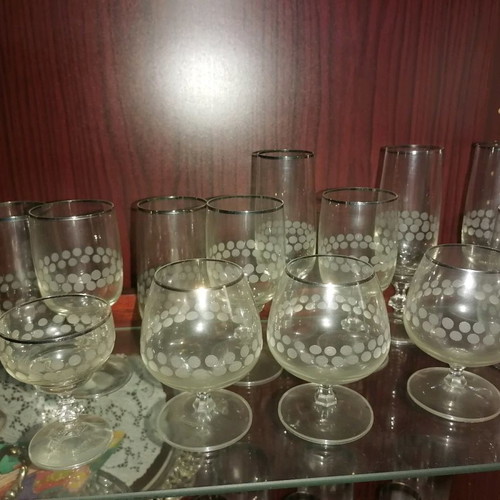 Crystal glass set used 30 pieces German