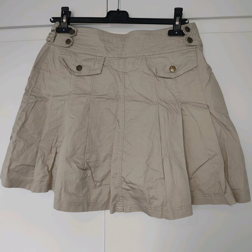 Beige cotton skirt used, size 38, shorter front longer back