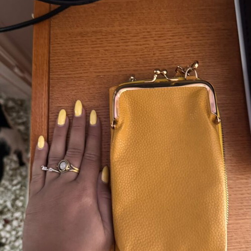 Crossbody bag with wallet and phone holder, mustard
