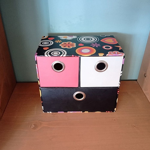 Storage box with three drawers for kids' desk like new
