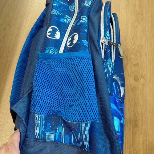 School bag with wheels used, Batman design
