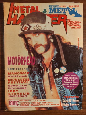 Metal Hammer Heavy Metal Magazine No 93 October 1992 used, Motörhead cover