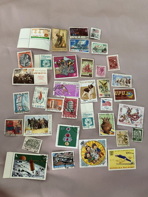Stamp lot used, various countries, 2 pieces
