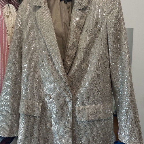 Zara sequin jacket dress like new, silver, size S