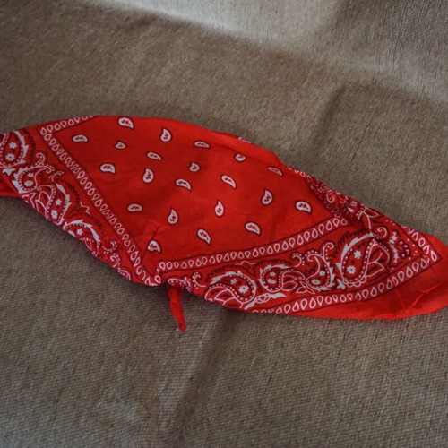 Bandana red with white paisley design like new