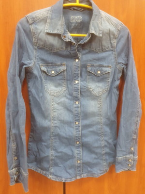 Zara denim shirt women's size S, grey blue