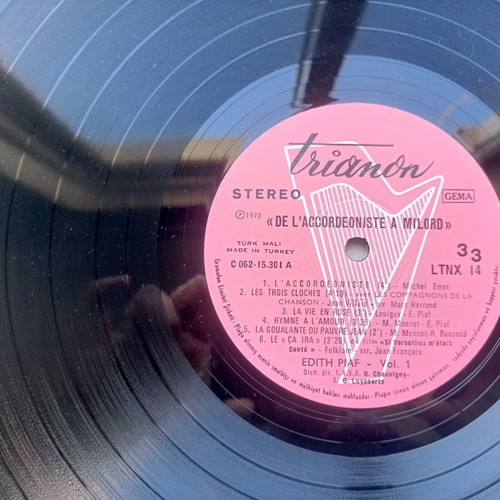 Edith Piaf vinyl used, 1973, Turkey