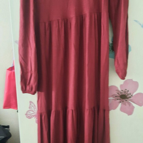 Long burgundy dress like new for winter, spring, autumn