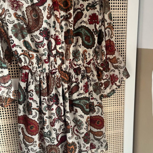 Benetton dress with paisley new, red multicolor, size M