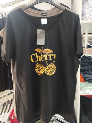 Bodymove women's short-sleeve black cherry T-shirt new, cotton
