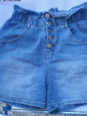 Blue Jean Shorts like new, elastic waist, maternity style, size M