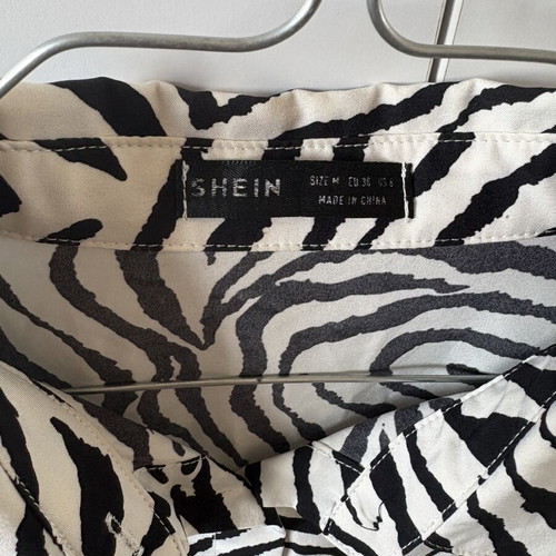 Shein zebra print shirt like new, medium size