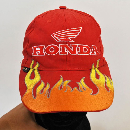 Honda Racing Vintage Cap used, red with embroidered logo and flames