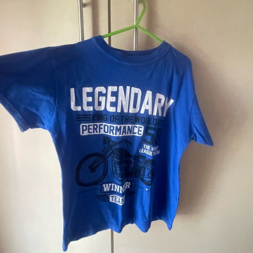 Children's t-shirt used, 8 years old, blue, size 128 cm