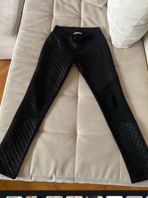 Fracomina black quilted leggings, size S