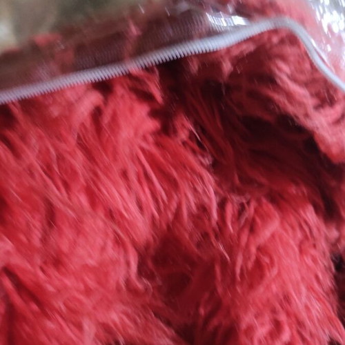 Wool flokati rug like new, watermelon color, traditional weave