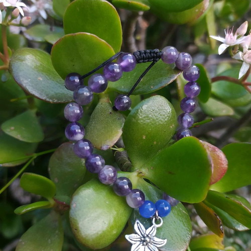 Handmade bracelet with amethyst and agate like new