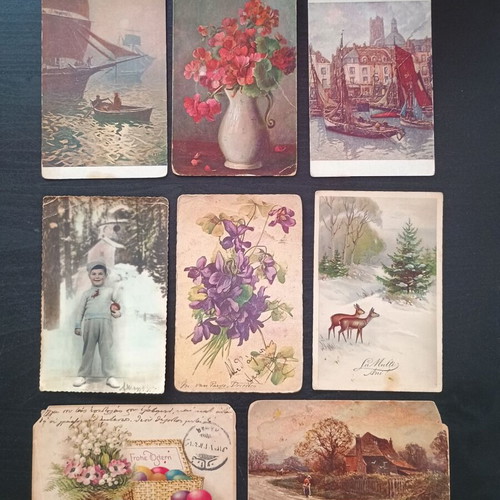 Old postcard set, 8 pieces