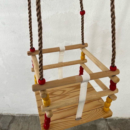 Wooden Baby Garden Swing like new with safety belt
