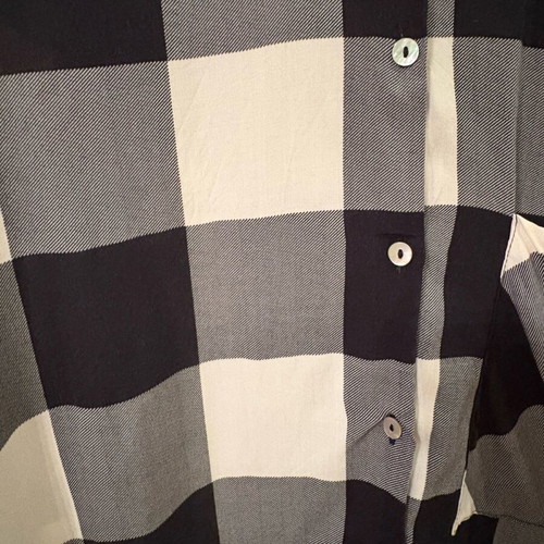 Alcott Checked Viscose Shirt Small Like New, Black and White