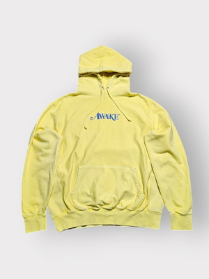 Awake Embroidered Logo Hoodie like new, yellow, size M