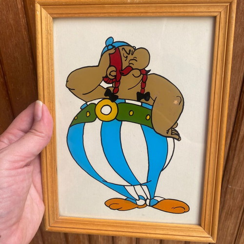 Set of 2 vintage Asterix and Obelix decorative frames used