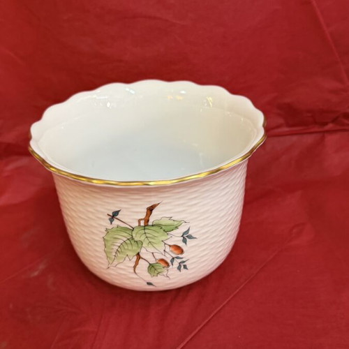 Herend Gaspo flowerpot like new, 13 cm diameter, 9.5 cm height