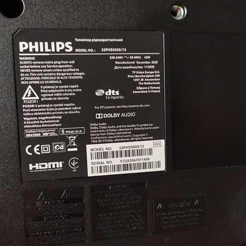 Philips 32-Inch TV like new, 2020 model, non-smart