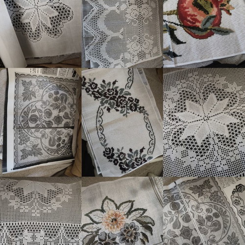 Embroidery patterns set like new, 30 printed designs