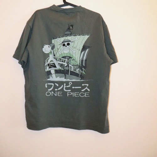 One Piece men's T-shirt khaki with pirate ship graphic
