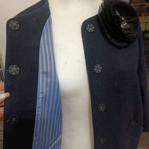 Women's jacket cardigan new, wool, with brooch, size L-XL, black