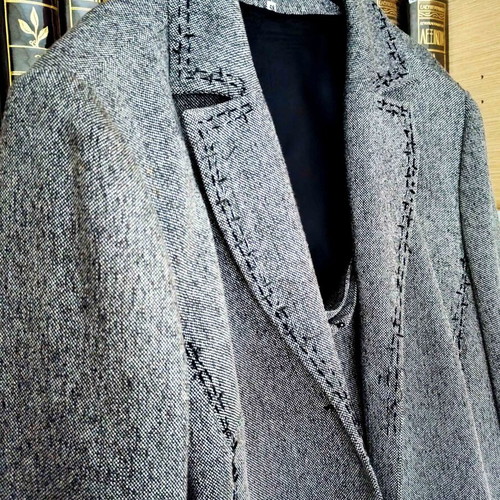 Figalos pret a porter gray melange suit used
