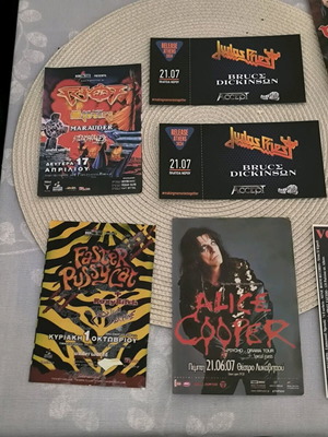 Metal flyers μεταχειρισμένα, πακέτο 12, με 2 εισιτήρια Judas Priest