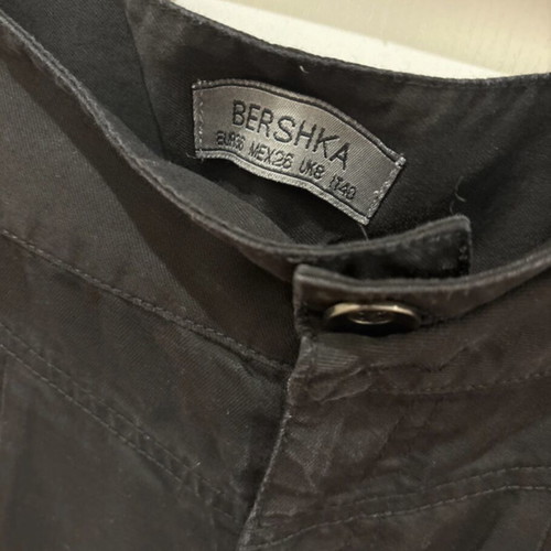 Bershka black pants new, high-waisted with pleats