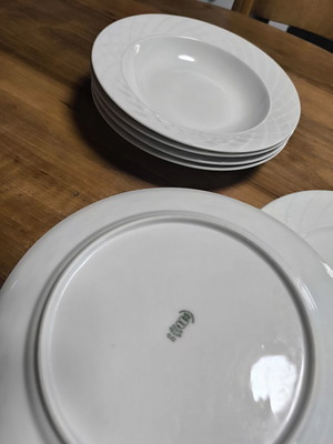Ionia Hellas vintage porcelain plate set, 8 pieces, embossed design