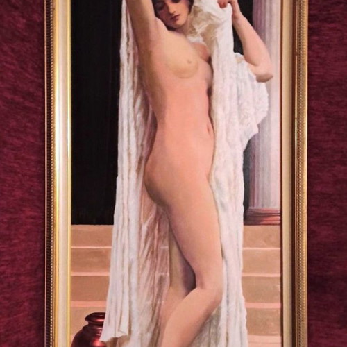 Oil painting E. Zartaloudis (The Bath of Psyche) like new with frame